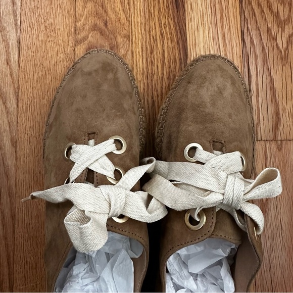 Eric Michael Espadrilles Platform Tan Suede Lace Up Spain Women’s Size 38 US 7.5 - Picture 7 of 11